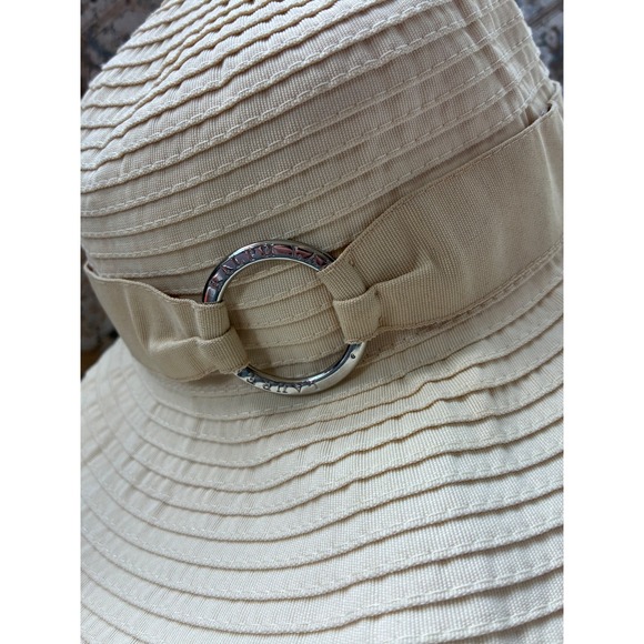 Ralph Lauren Sun Hat Wide Brim O-Ring Womens M Cream Excellent